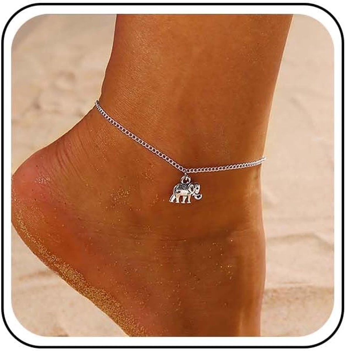olifant enkelbandje armband zilver olifant dier charme enkelbandje
