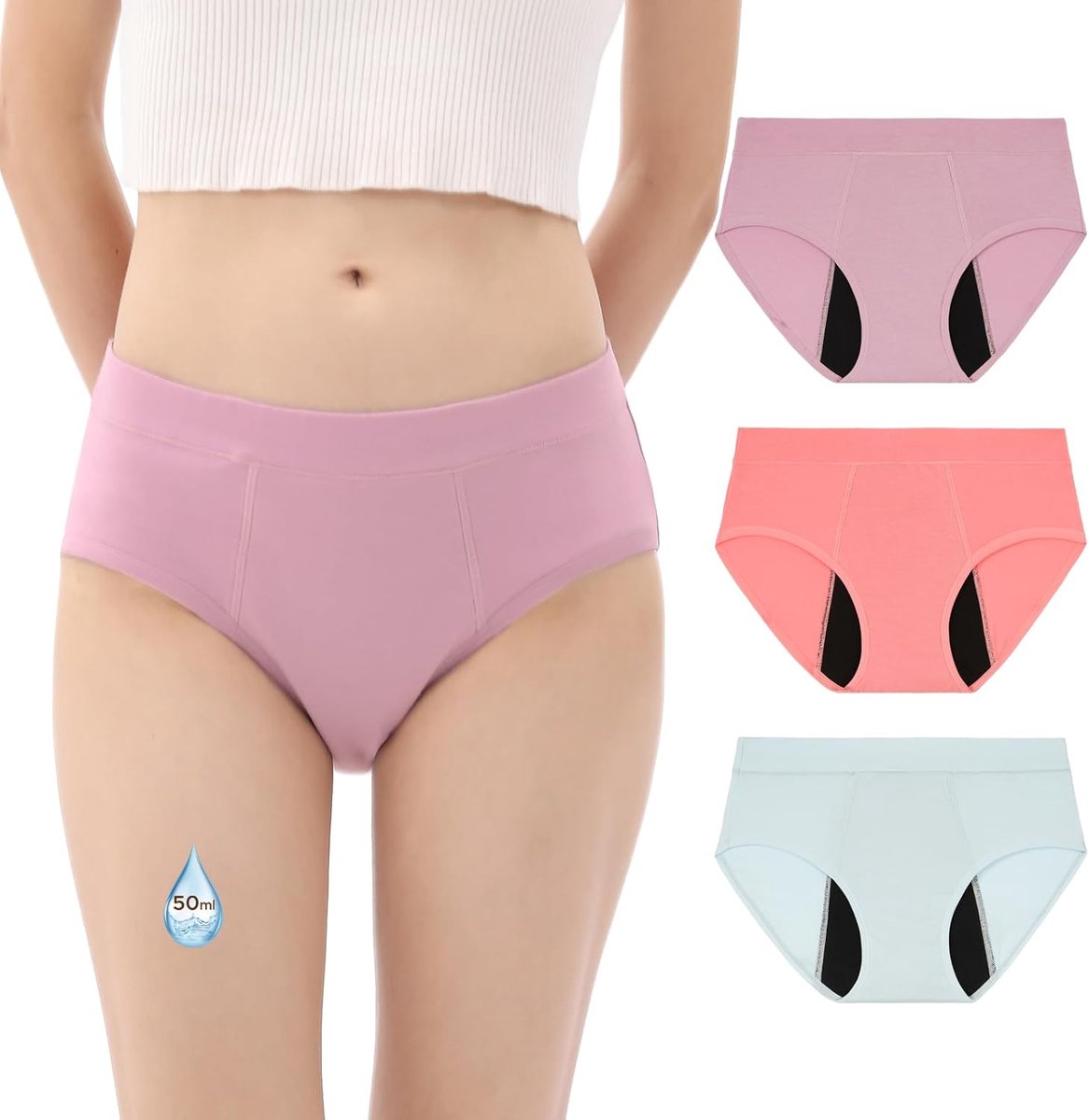 Menstruatieondergoed voor meisjes met zware bloeding, katoenen