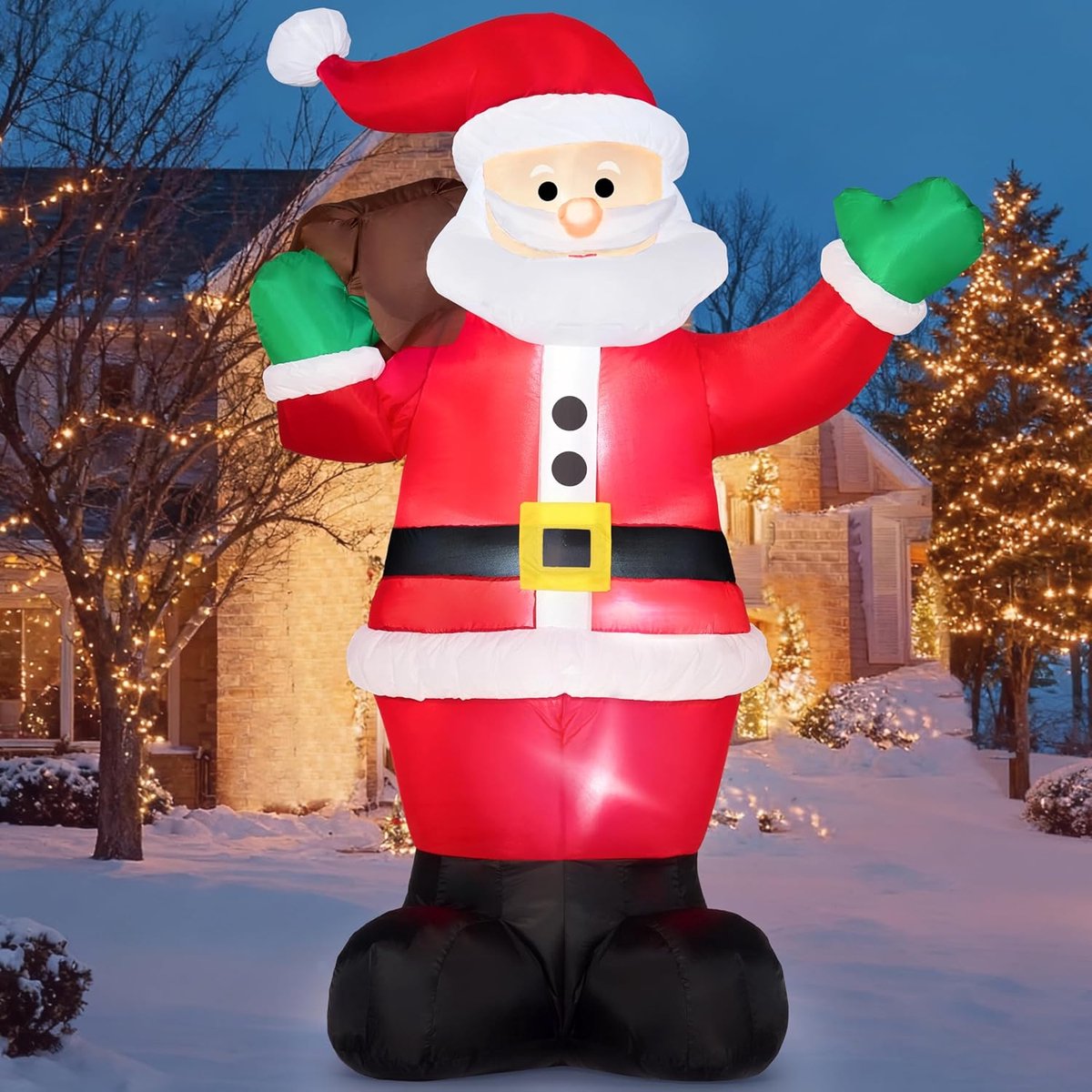 182 cm opblaasbare kerstman, LED-lichtreus voor , opblaasbare