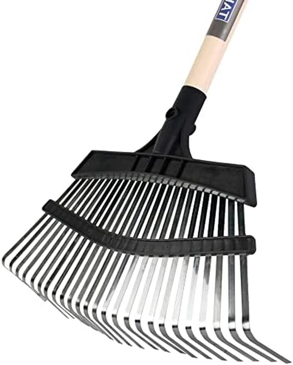 Gazonhark - Bladhark Hark - Gazon Onderhouden - Metaal Kunststof Combinatie - 45 cm - Beige