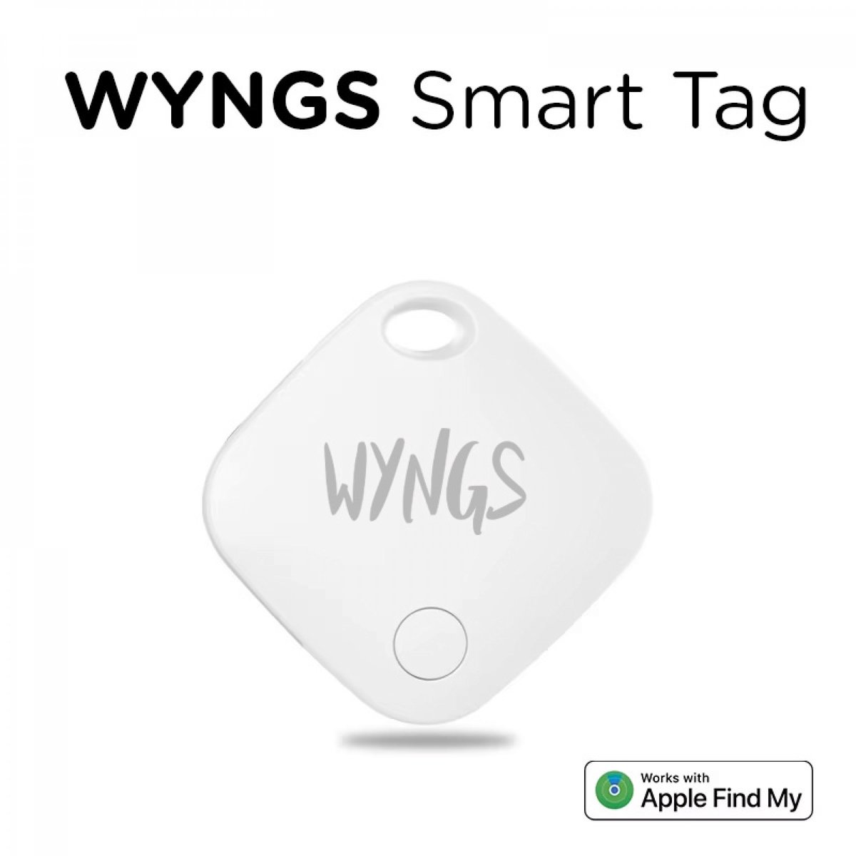WYNGS Air Tag sleutelvinder – Bluetooth-tracker voor iPhone, sleutels, tassen en huisdieren – Compatibel met Apple ‘Find My’-app en iOS – Slimme GPS-locatiebepaling – Wit