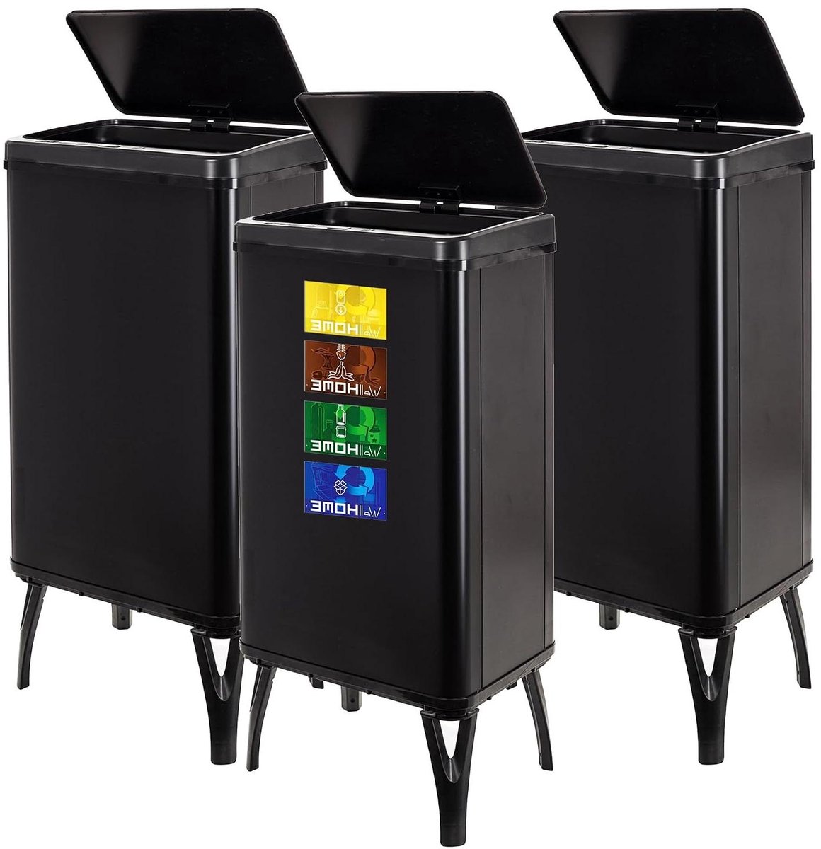 Prullenbak - Vuilnisbak Sensor - Hygiënisch Afval - Automatisch Openen - 50 Liter - Zwart