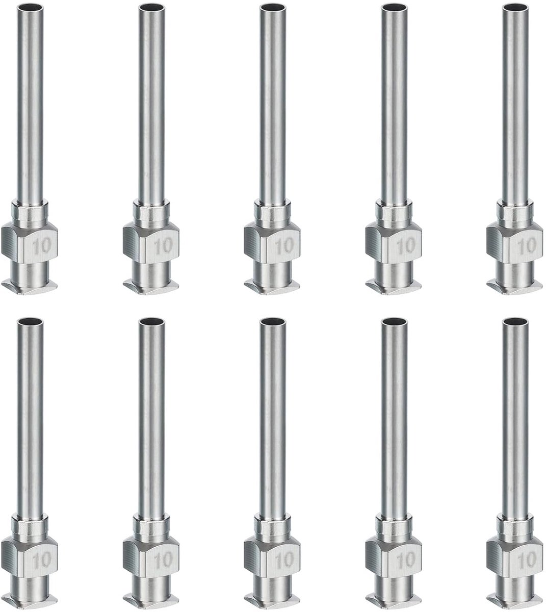 Dispensernaald met gespoten punt, 10 g, 10 stuks vloeistofdispenser van roestvrij staal, 2,5 cm, met aassluiting voor het vullen van vloeibare inkt