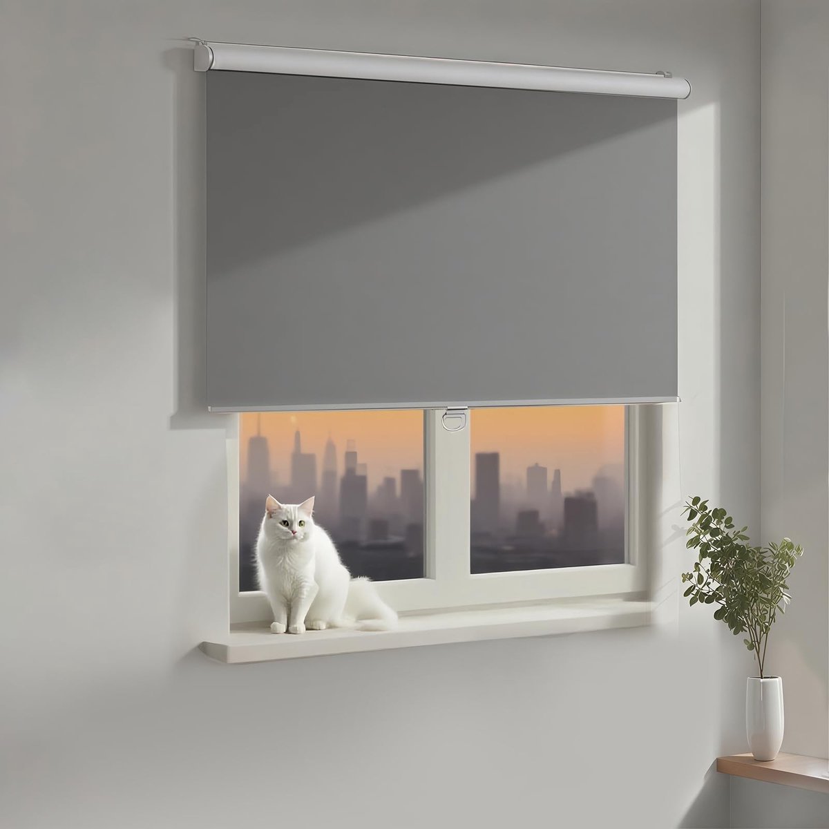 Omgoods - Blackout Rolgordijn Klemmfix Zonder Boren - 130 x 60 cm - Zwart