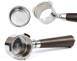 Omgoods - 51 mm Bottomless Portafilter voor Espresso Machines - met Walnoothandvat