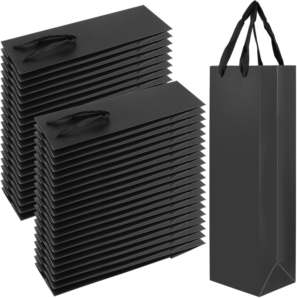 Omgoods - 50 Stuks Zwarte Wijn Cadeautassen