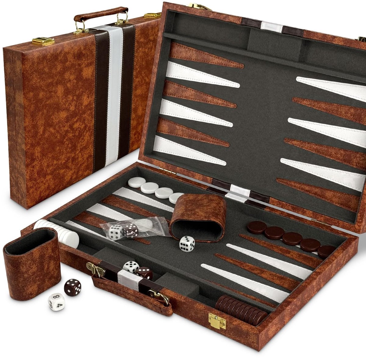 Omgoods - Backgammon Set 15 Inch, Draagbare Reiseditie