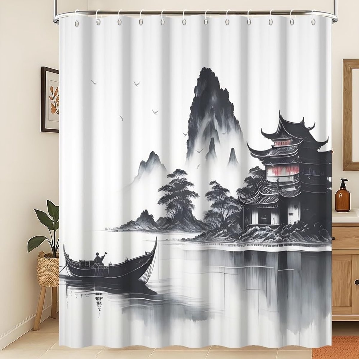 Omgoods - Traditioneel Japans Douchegordijn 180 x 220 cm