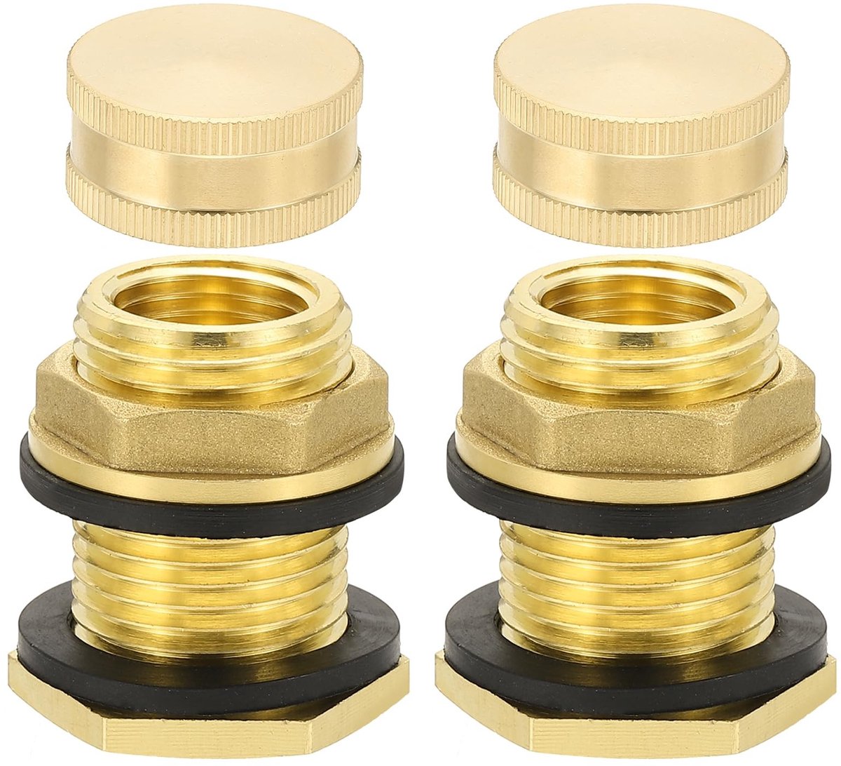 Omgoods - Messing Bulkhead Fitting Set met 2 Stuks