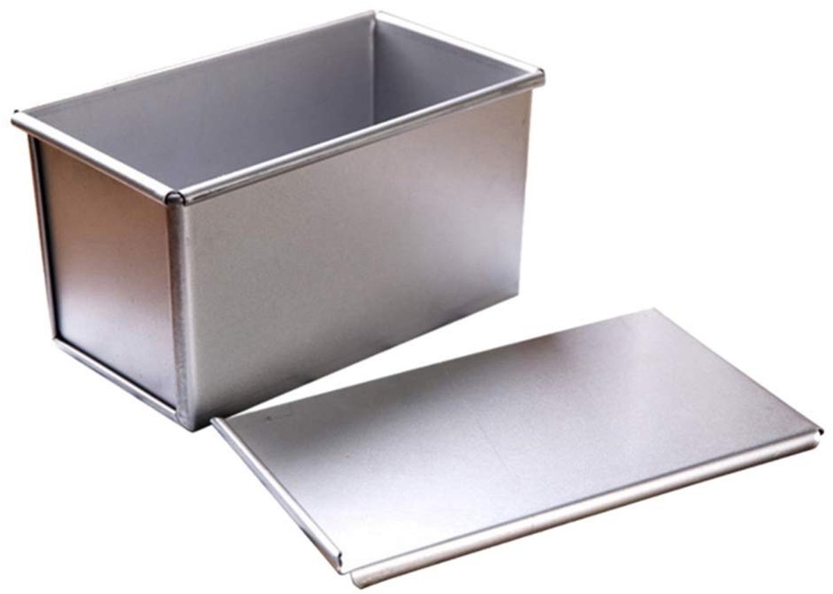 Omgoods - Broodpan met deksel - Pullman Broodbroodvorm - Antikleef - Zilver - Ovenbestendig - Brood Bakvorm - Keukenaccessoire