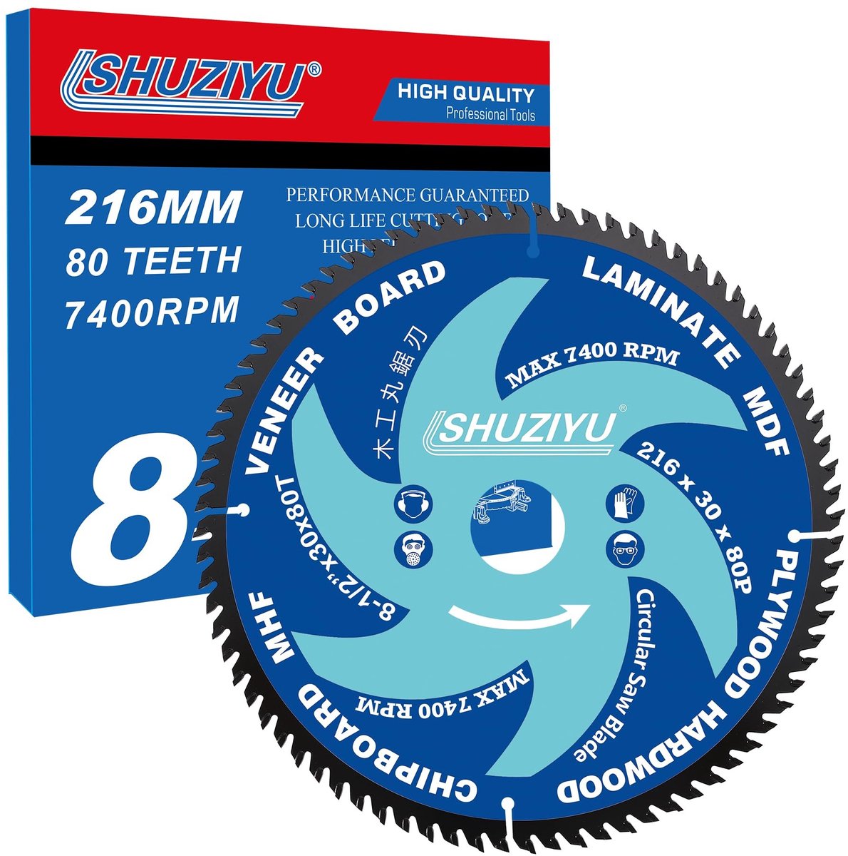 Omgoods - Cirkelzaagblad 216mm 80T voor Houtbewerking