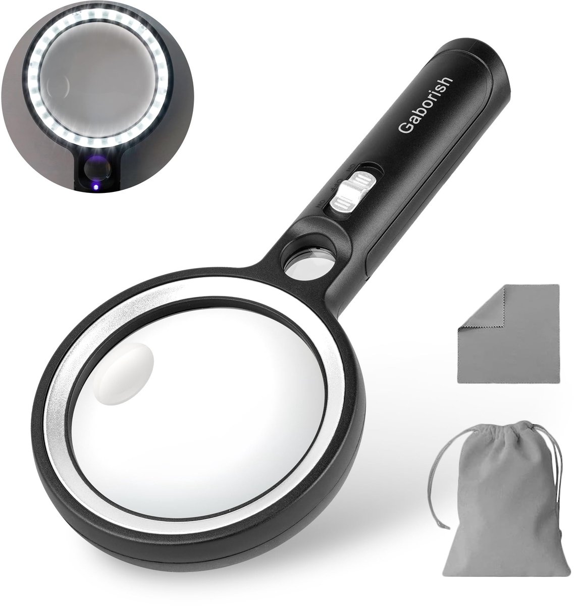 Omgoods - Handheld Vergrootglas met 30 LED Lichten - 10X, 20X en 45X Vergroting