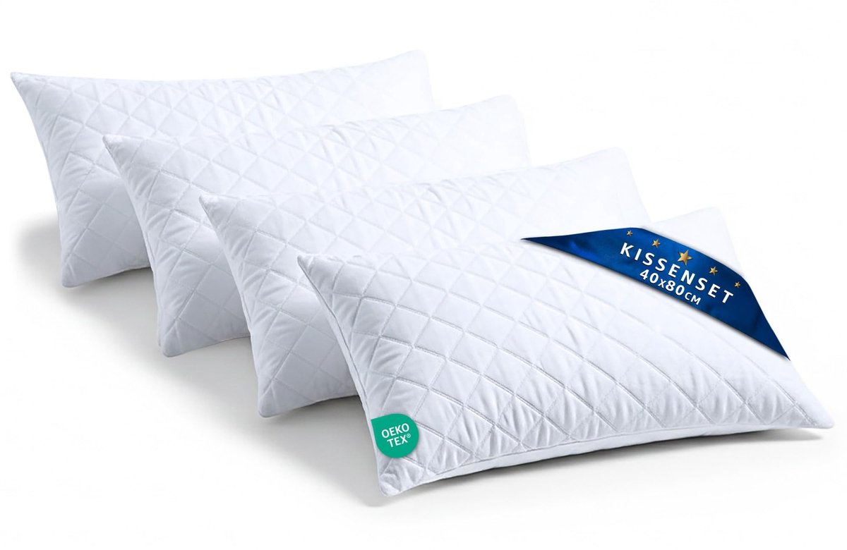 Omgoods - Kussen 40x80 cm van 4 Stuks met Vulling - Decoratieve Kussens voor Slaap en Versiering