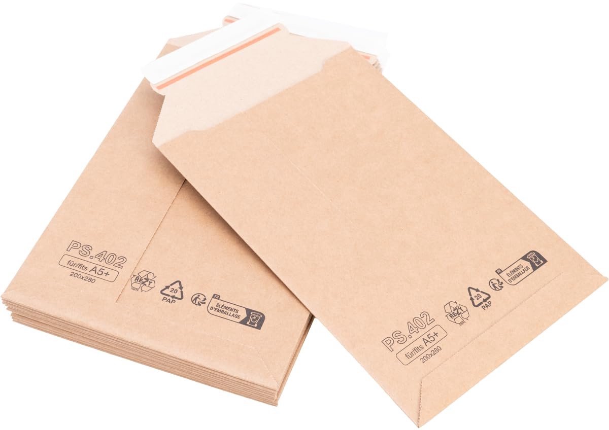 Omgoods - 20 Verzendtassen van Karton - 200 x 280 mm - Bruine Golfkarton Verzendzakken