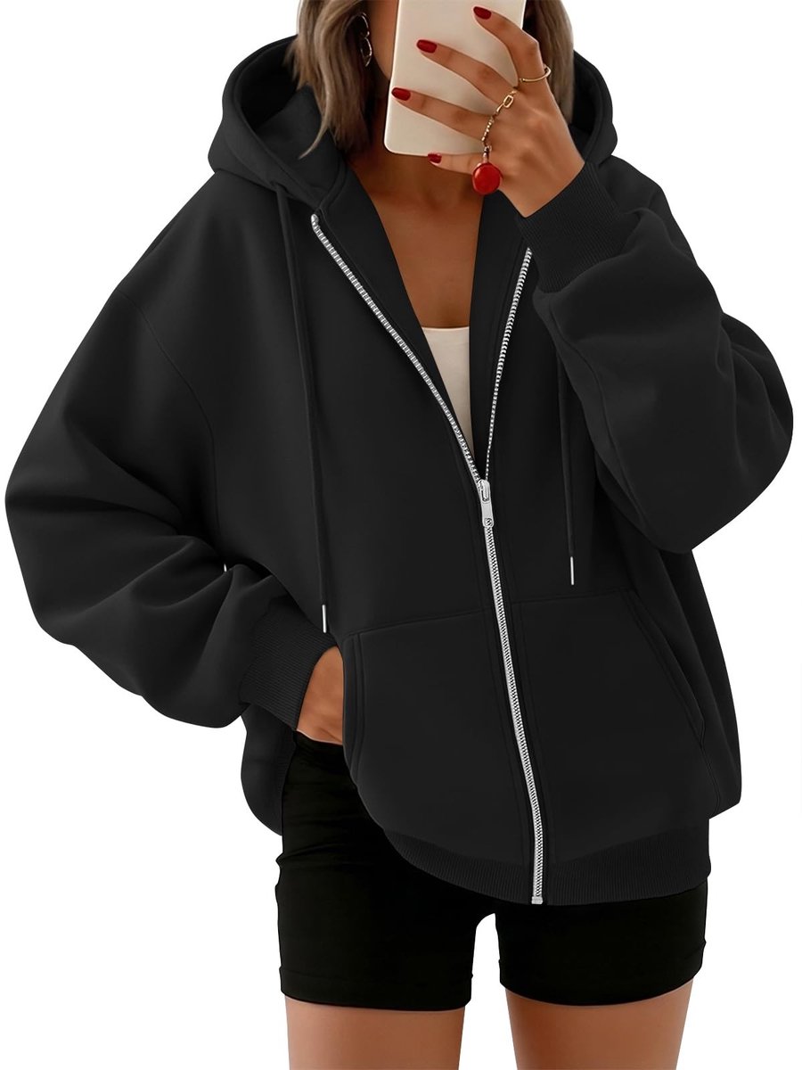 Omgoods - Trendy Oversized Dames Hoodie - Casual Zipper Pullover voor Herfst & Winter
