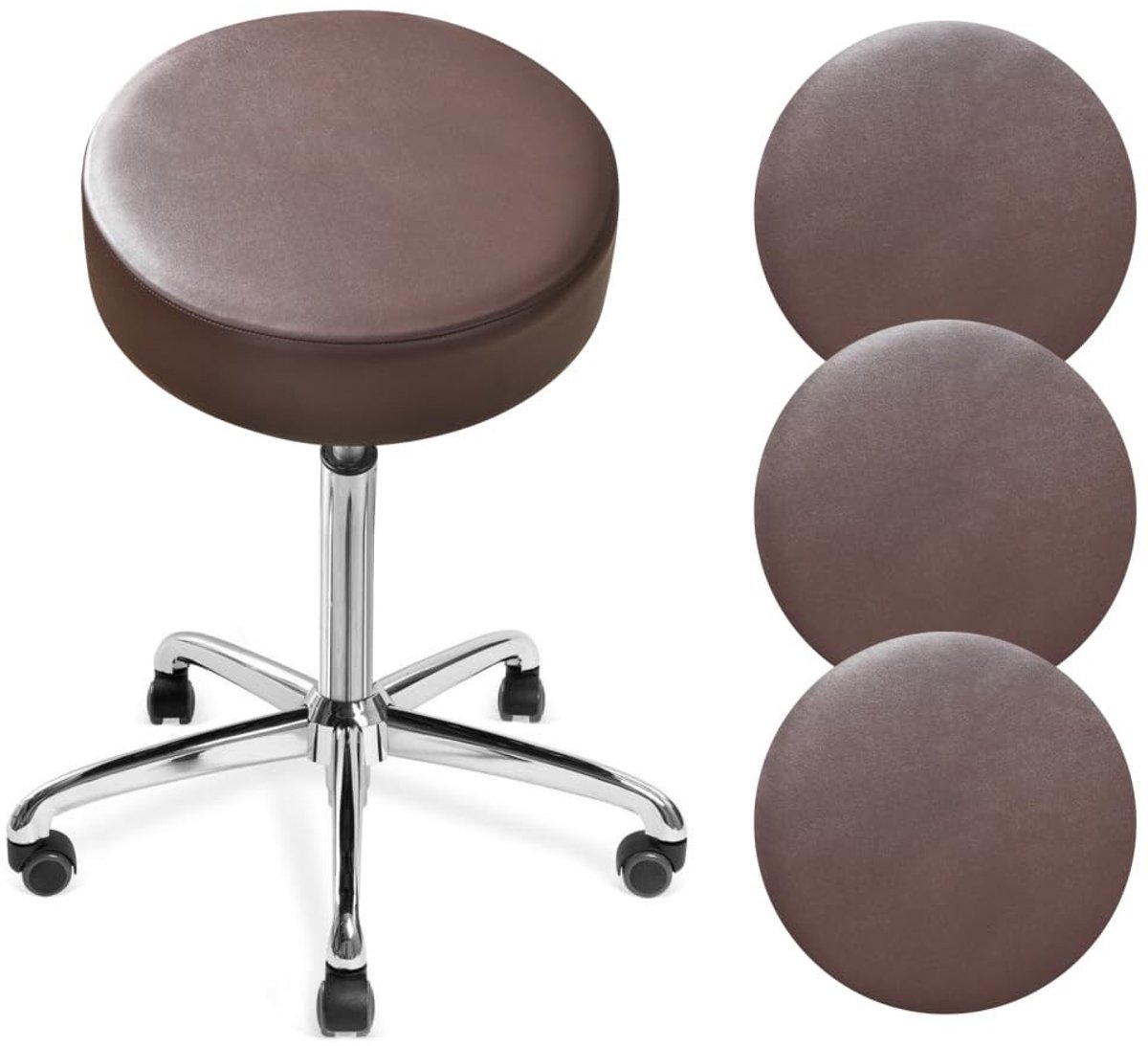Omgoods - Ronde Kruk Covers, 4 Stuks PU Leer Waterdicht voor Stoelen