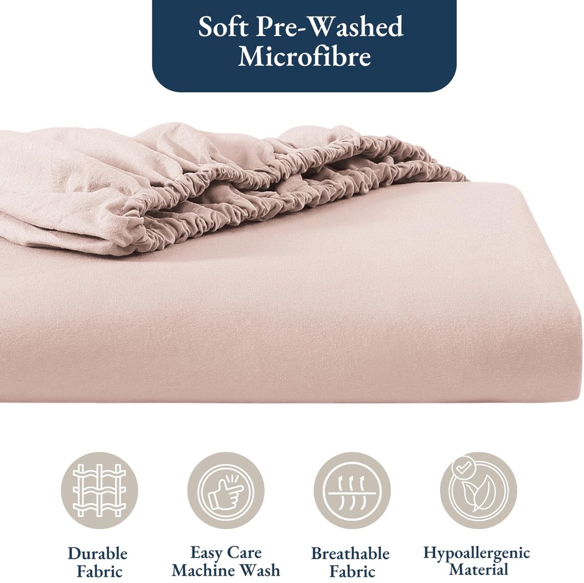 Omgoods - Fitted Sheet Single Sepia Rose Pre-Washed | Diepe Pocket 35 cm | Eenvoudig Onderhoud - Zachte Microfiber