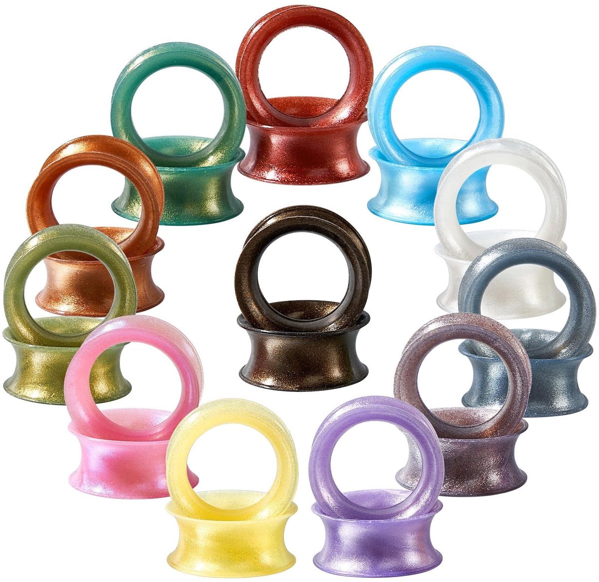 Omgoods - 24 Stuks Silicone Oor Tunnel Gauges - Dubbel Flared Oorplugs