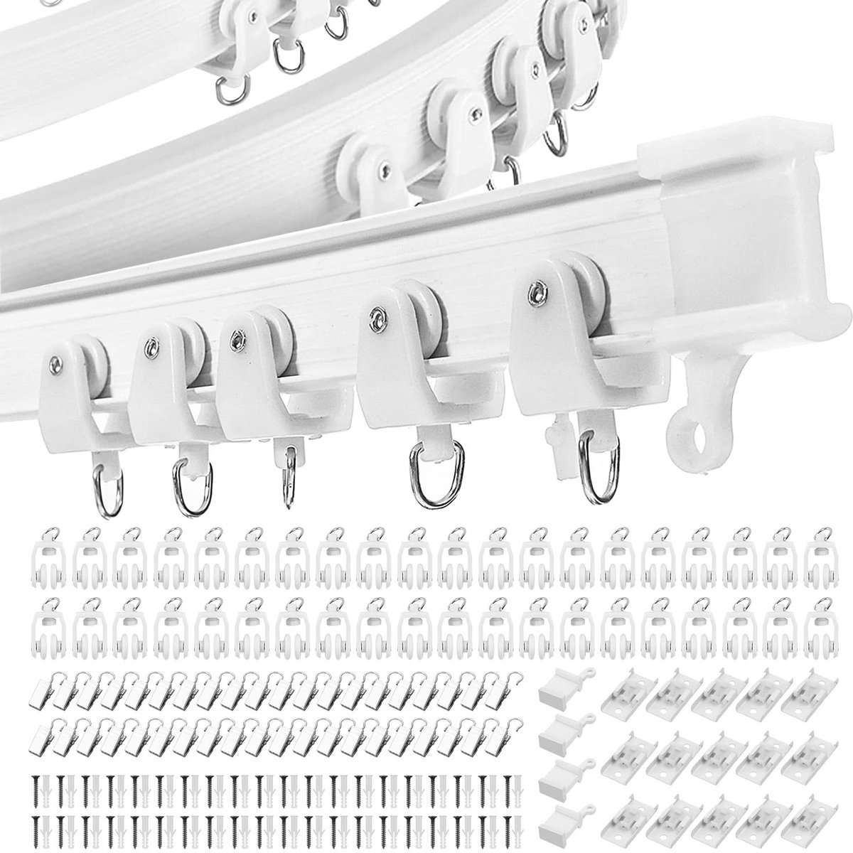 Omgoods - Flexibele Plafond Gordijnrail 5m met Installatiemateriaal