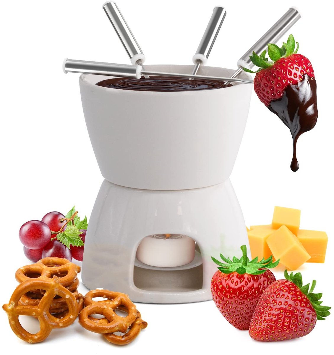 Omgoods - Joeji's Keuken - Compleet Fondue Set voor Chocolade en Kaas