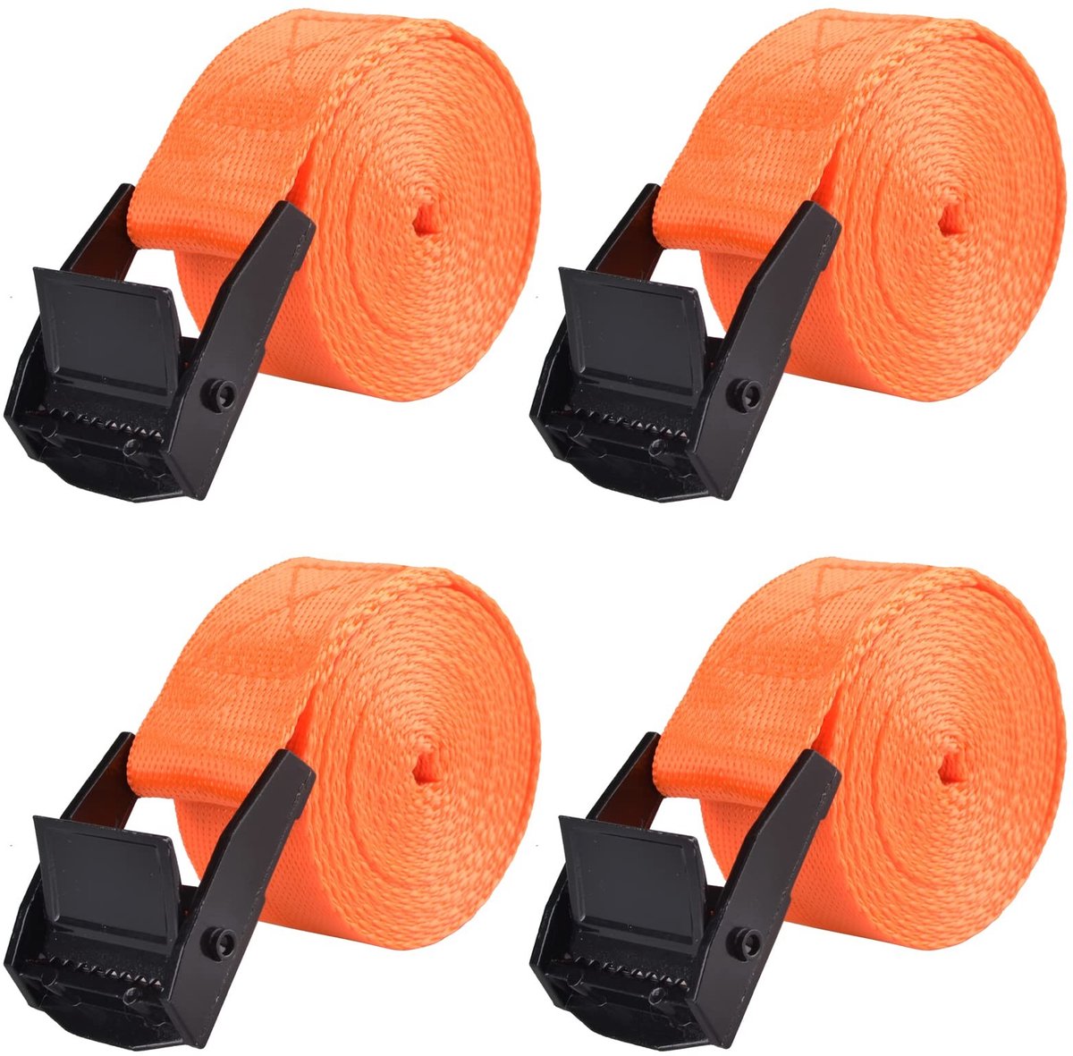 Omgoods - Spanbanden - 25 mm Breed, 200 kg Laadvermogen, 4 Stuks Oranje