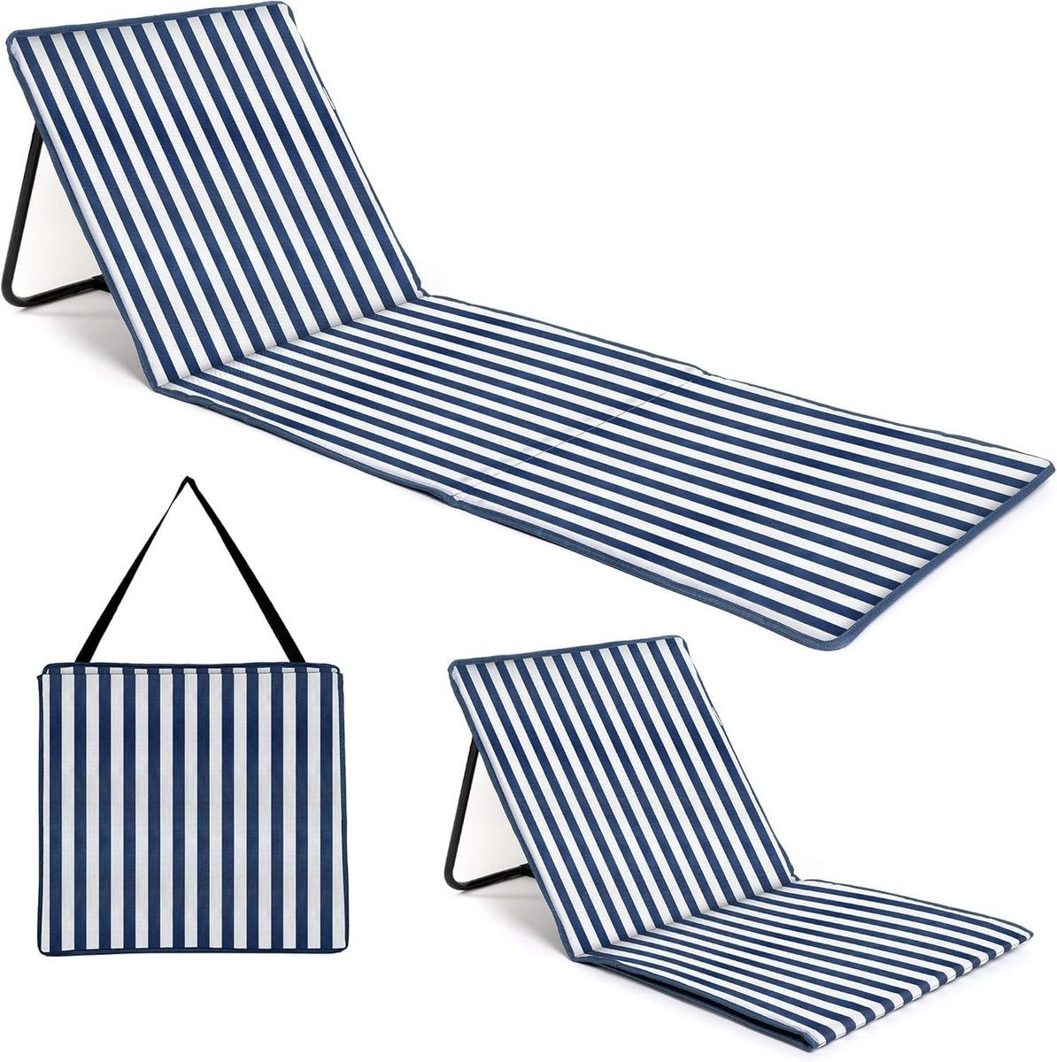 Omgoods - Vouwbare Strandmat met Rugleuning voor Comfortabel Zonbaden