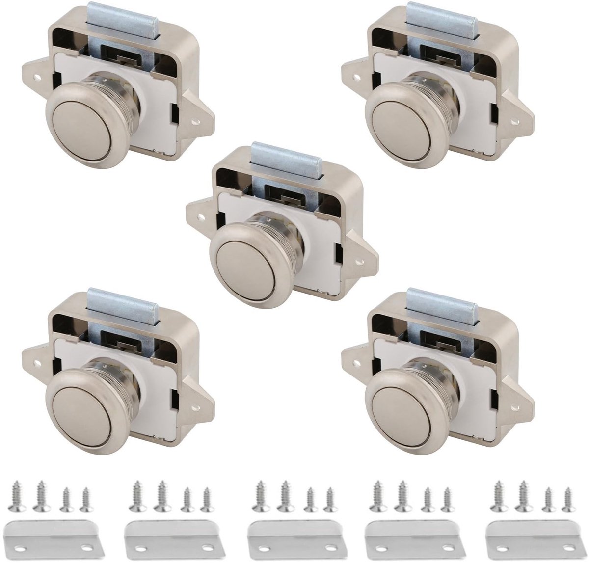 Omgoods - Keyless RV Kastsloten met Grote Drukknop - Veilig en Handig (5 Stuks)