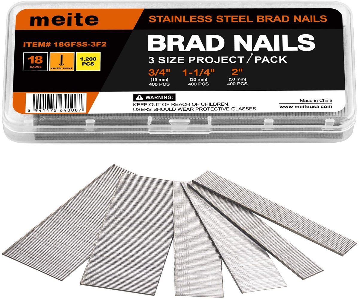 Omgoods - Assortiment van 18 Gauge Brad Nails - 1200 Stuks in 3 Maten