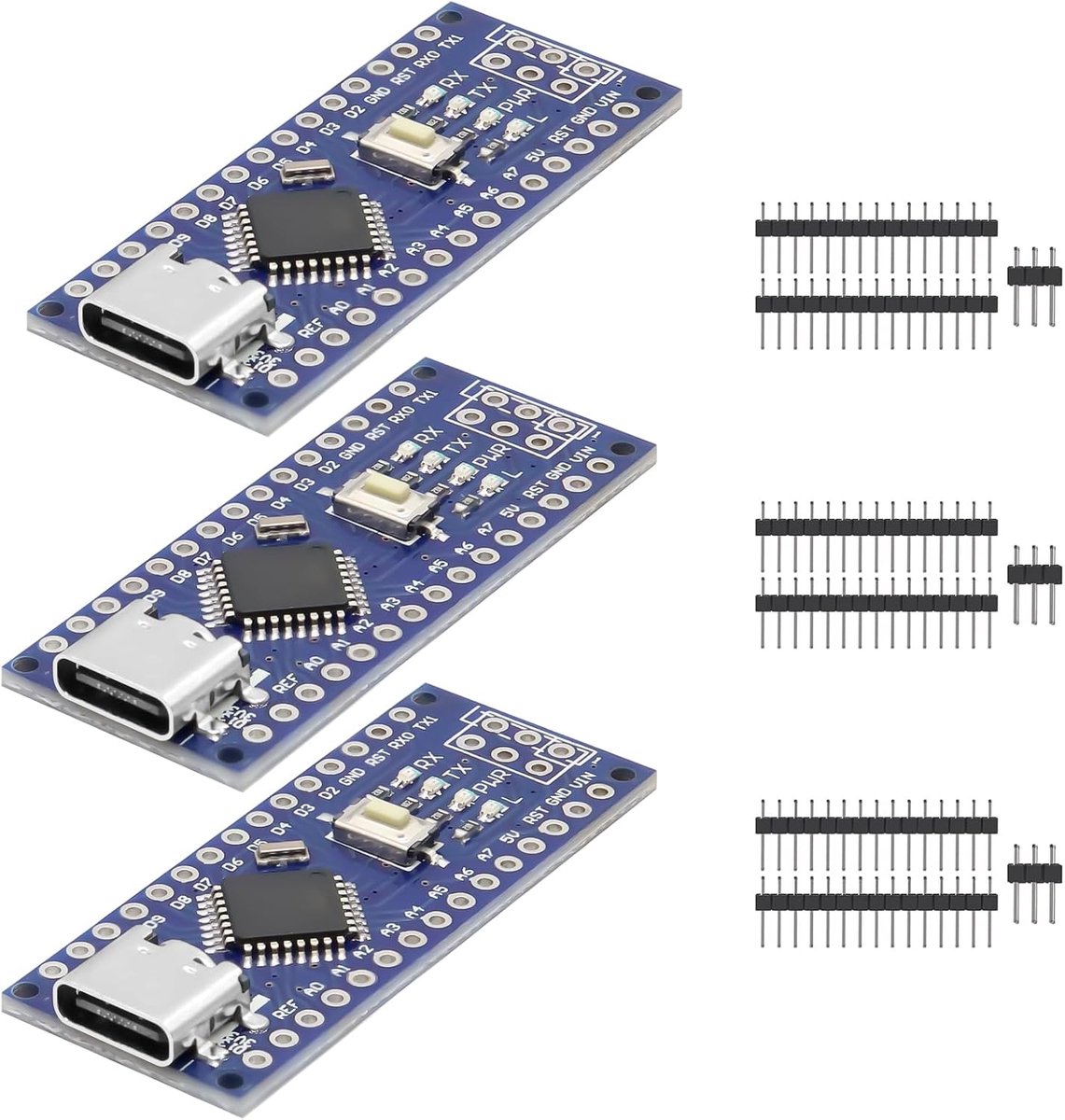 compatibel met Arduino, met type C USB-poort, chip CH340G, 5V/16MHz microcontroller (3 stuks)