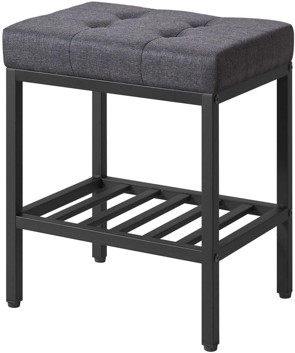 Omgoods - WBD017G Make-up Kruk - Multifunctionele stoel met opbergruimte in donkergrijs
