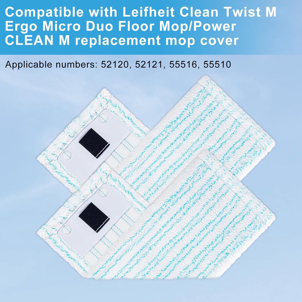 Omgoods - 4 Stuks Wisserovertrek voor Leifheit Clean Twist M Ergo - Microvezel Vloerwisseraccessoires