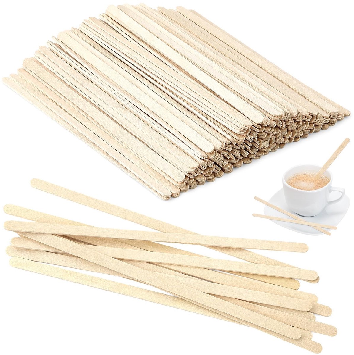 Omgoods - 1000 Stuks Houten Roerstaafjes van 11cm
