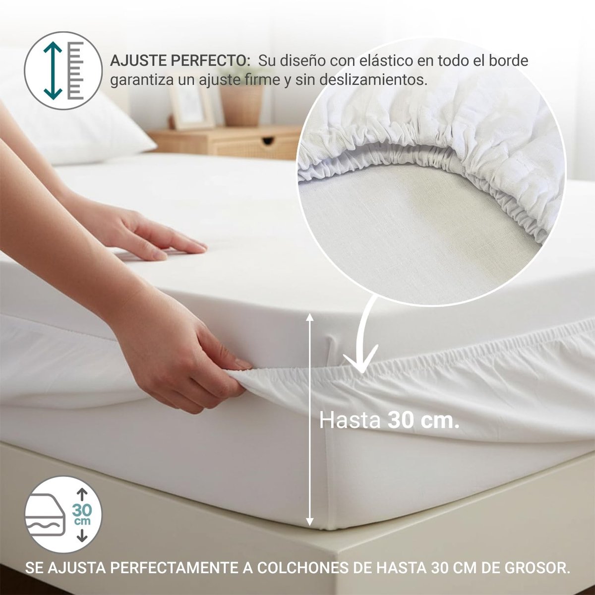 Omgoods - Fitted Sheet 105 cm Wit - 100% Katoen, Ademend en Perfecte Pasvorm tot 30 cm Hoogte