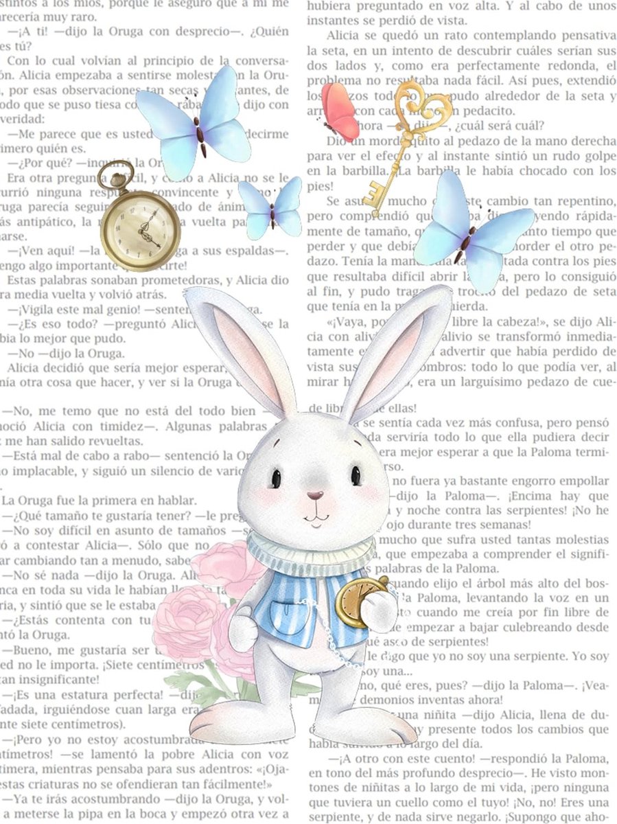 Omgoods - Lamina Infantil Conejo met Verhaal Achtergrond - Multicolor