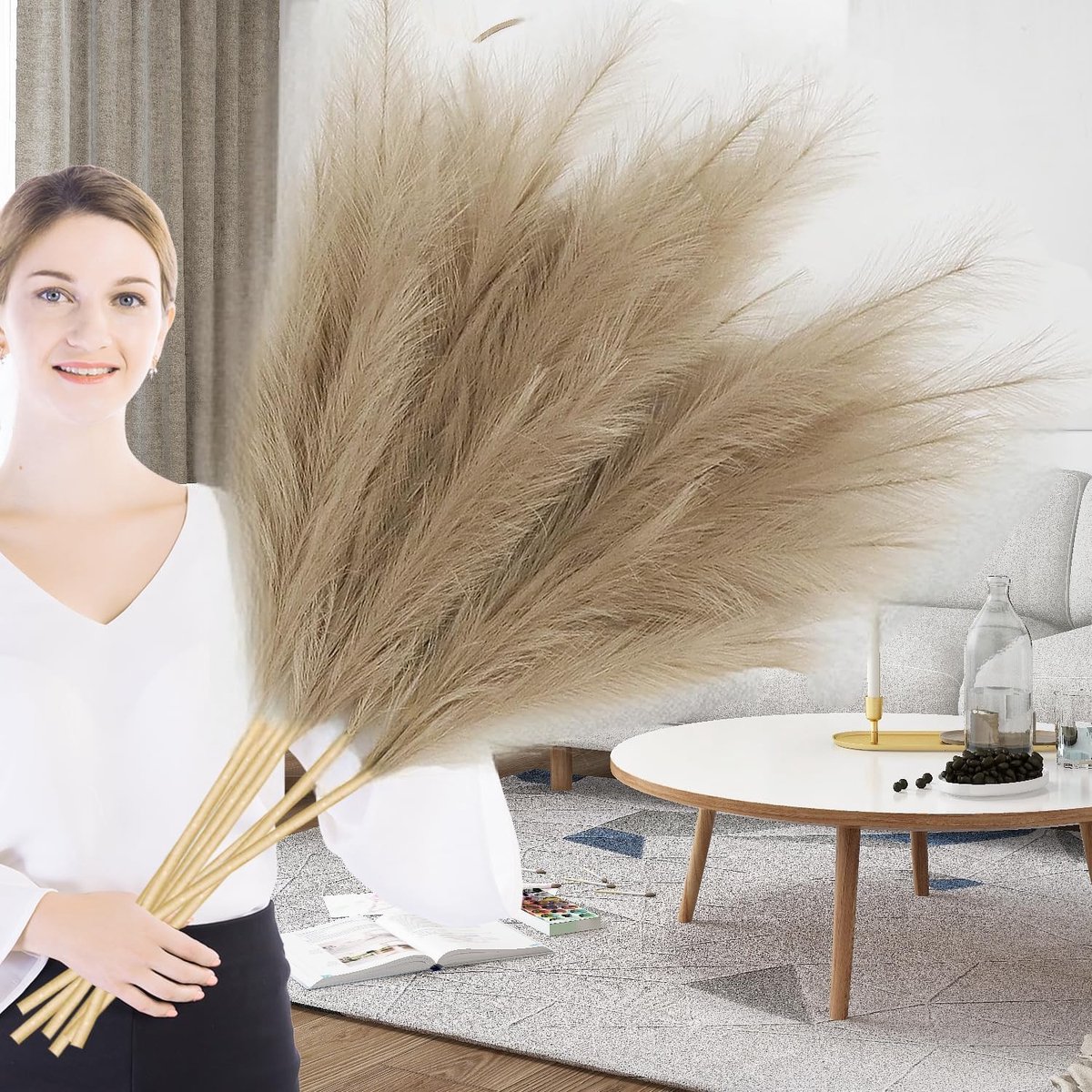 Omgoods - 110 cm Pampas Grass Large XXL Droogbloemen - Boho Decoratie voor Vloervaas
