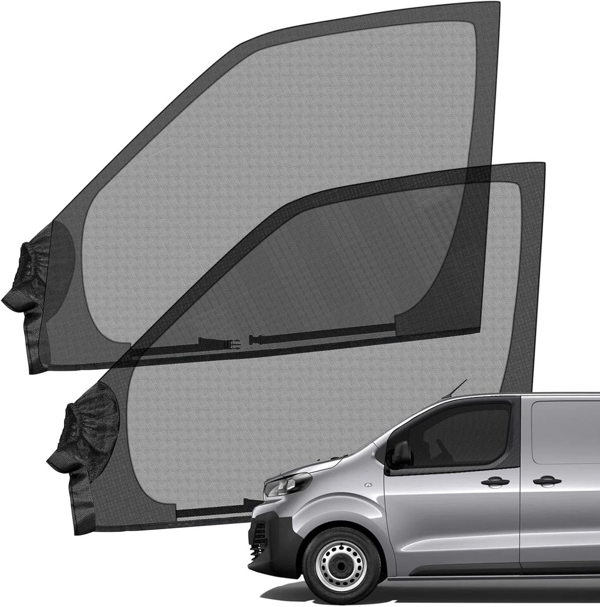 Vervanging voor Citroen Jumpy/Peugeot Expert/Toyota Proace/Crosscamp 1994-2025, Magnetisch insectennet voor zijruit (paar) 2 stuks, ademende muggengaas Atmungsaktiv Insecten