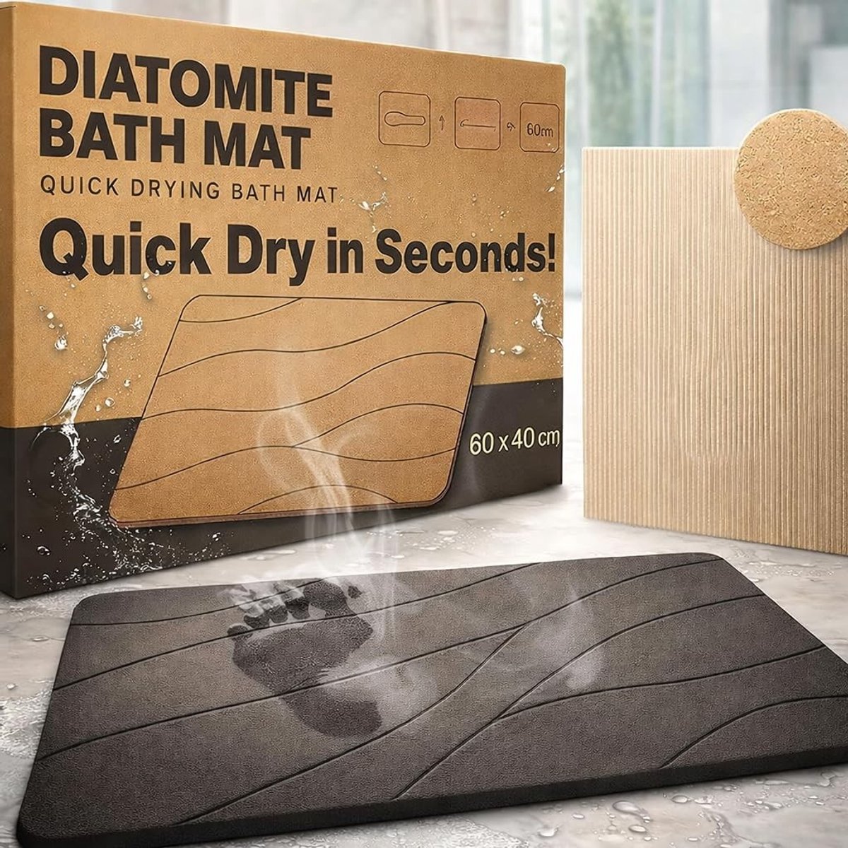 Omgoods - Pebble Rug D Cup - Waterbestendig Minimalistisch Badmat