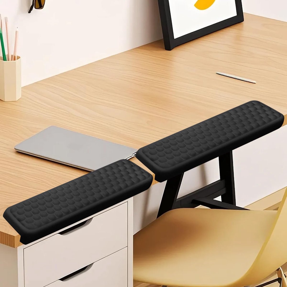 Omgoods - L-vormige Polssteunen voor Toetsenbord - Geheugenfoam met Anti-slip
