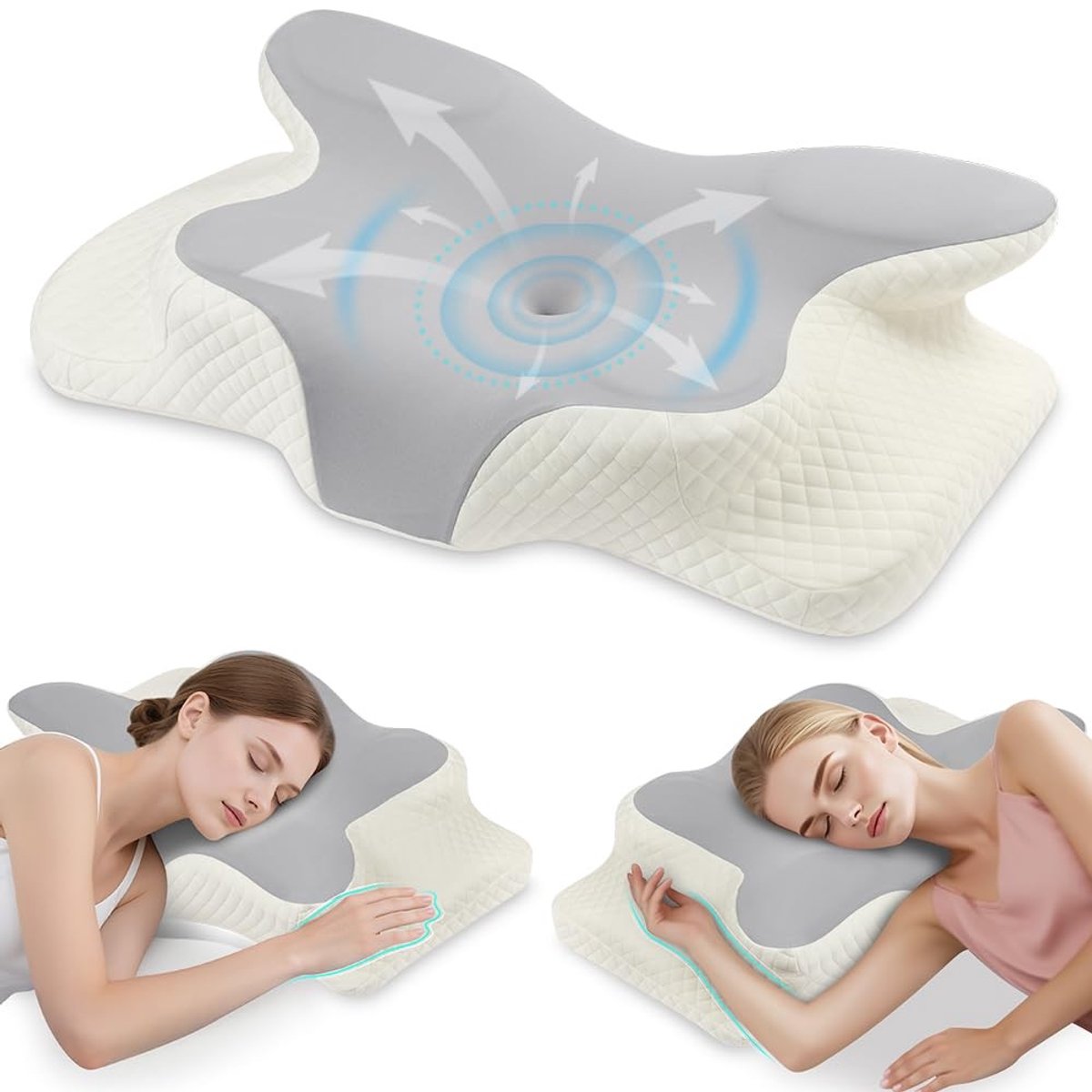 Omgoods - Ergonomisch Geheugenfoam Kussen voor Slaapcomfort - Ondersteuning bij Nekpijn