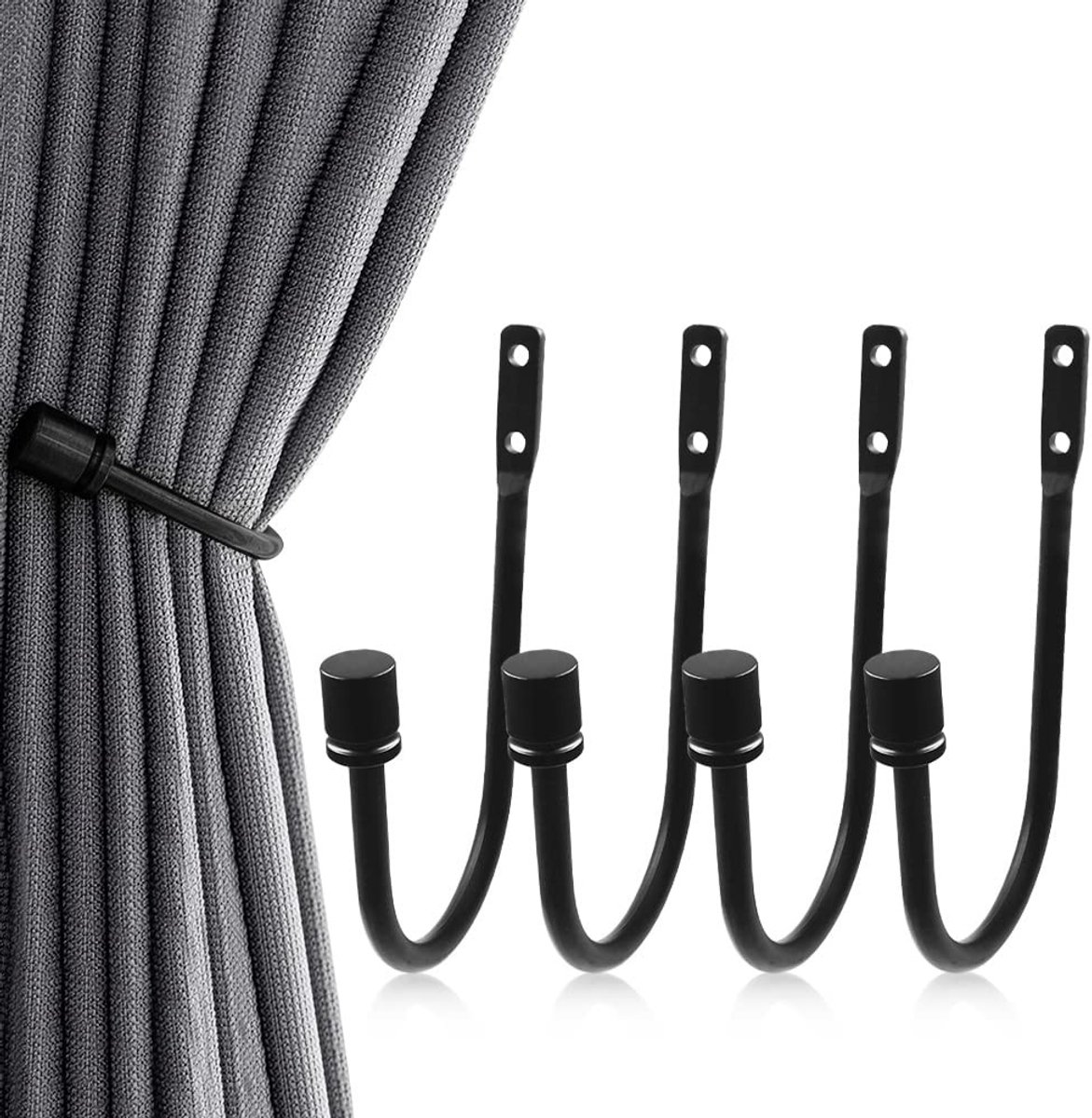 Omgoods - Metalen Gordijnbinders - Set van 4 Stuks