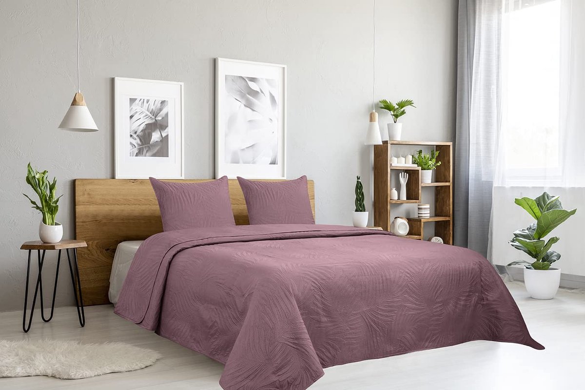 Omgoods - Palmbladeren Bedsprei 240 x 260 cm met 2 Kussenslopen