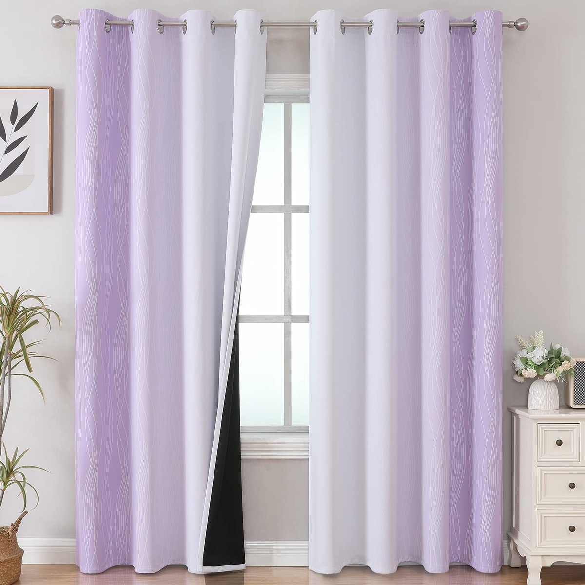 Omgoods - Gradient Kindercurtains met Ringen 244 x 132 cm - Blackout Set van 2