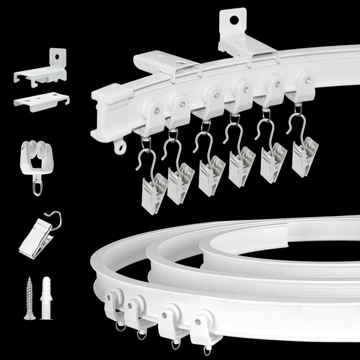 Omgoods - Flexibele Buigbare Gordijnrail voor Plafond en Wandmontage - 3.66m