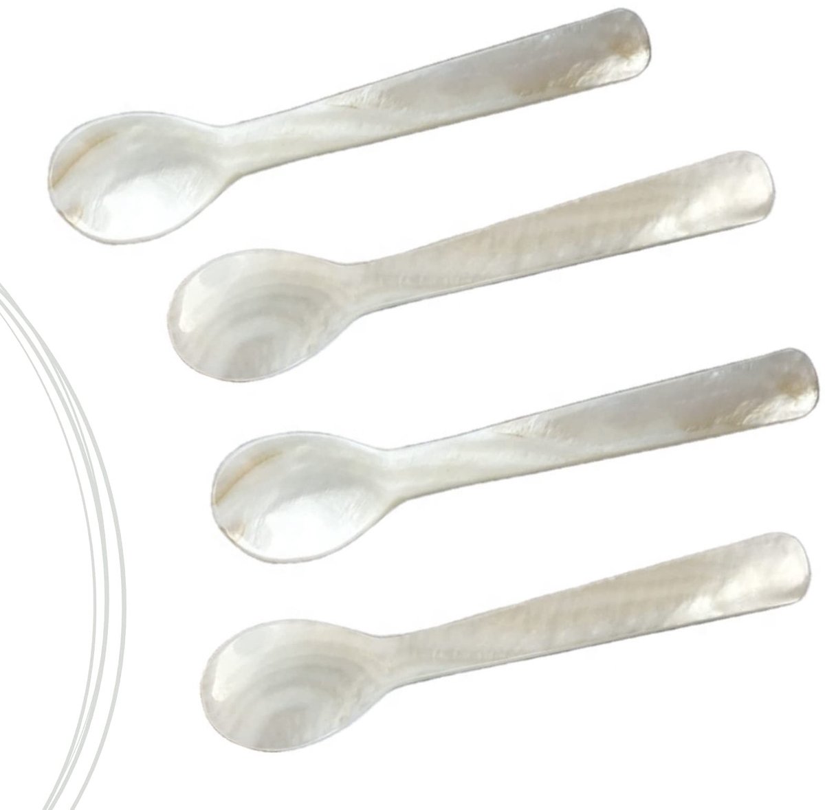 Omgoods - Handgemaakte Lepels van Moeder van Parel - Set van 4 voor Caviar en Eieren
