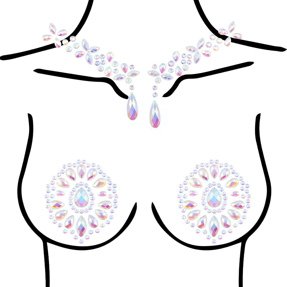 Kristallen tepelstickers sexy strass tepelafdekking strass lichaam sticker borst diamant patch glitter herbruikbare tepelcover tepelsieraden voor carnaval rave