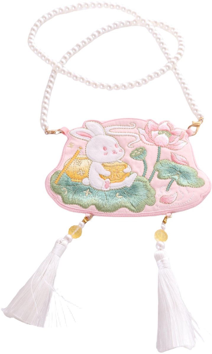 Omgoods - Mini Schoudertas met Lotus Bloem - Handgemaakte Dames Tas