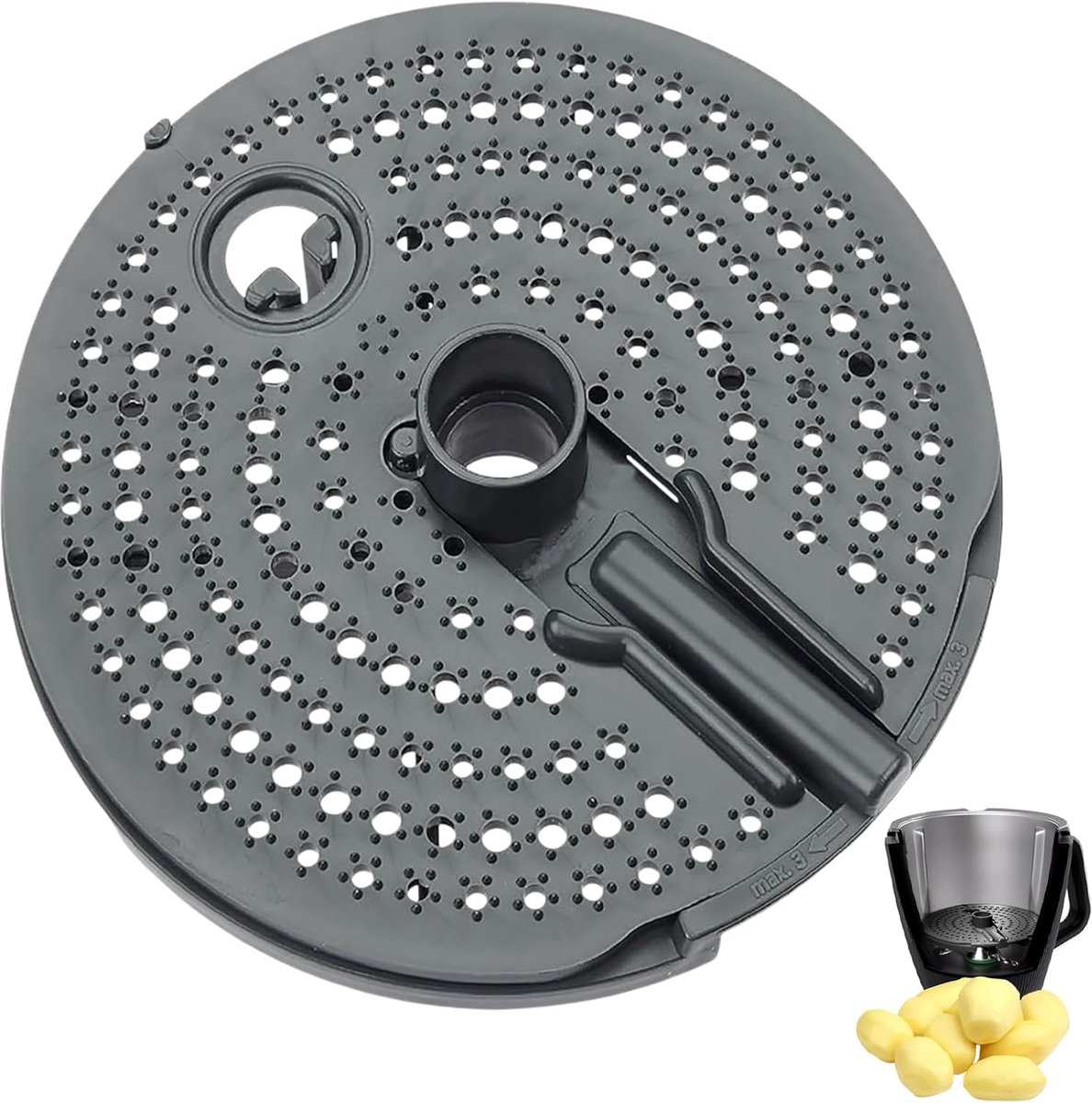 opzetstuk, schiller, opzetstuk voor peeling TM5 TM6 TM31, aardappelschilmachine, groenteschiller, fruit, accessoires voor aardappelschiller, met kunststof rasp, voor het schillen