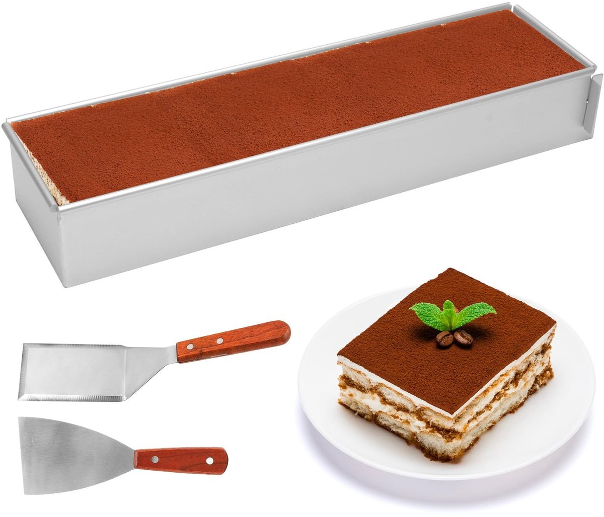 Omgoods - Rechthoekige Bakvorm 40 x 10 cm van Aluminiumlegering
