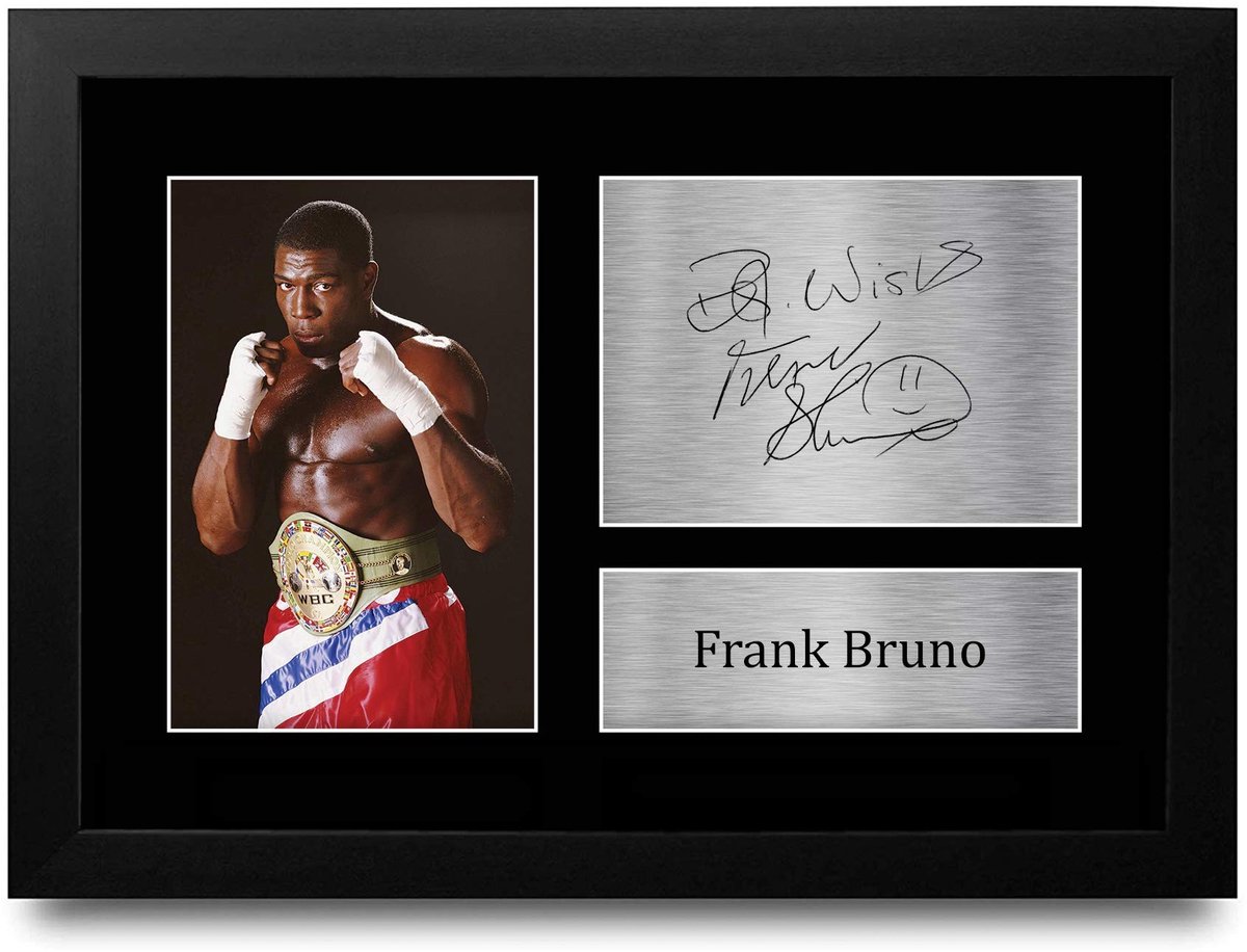 Omgoods - A4 Ingelijst Frank Bruno Gesigneerde Foto voor Bokshistorie Fans