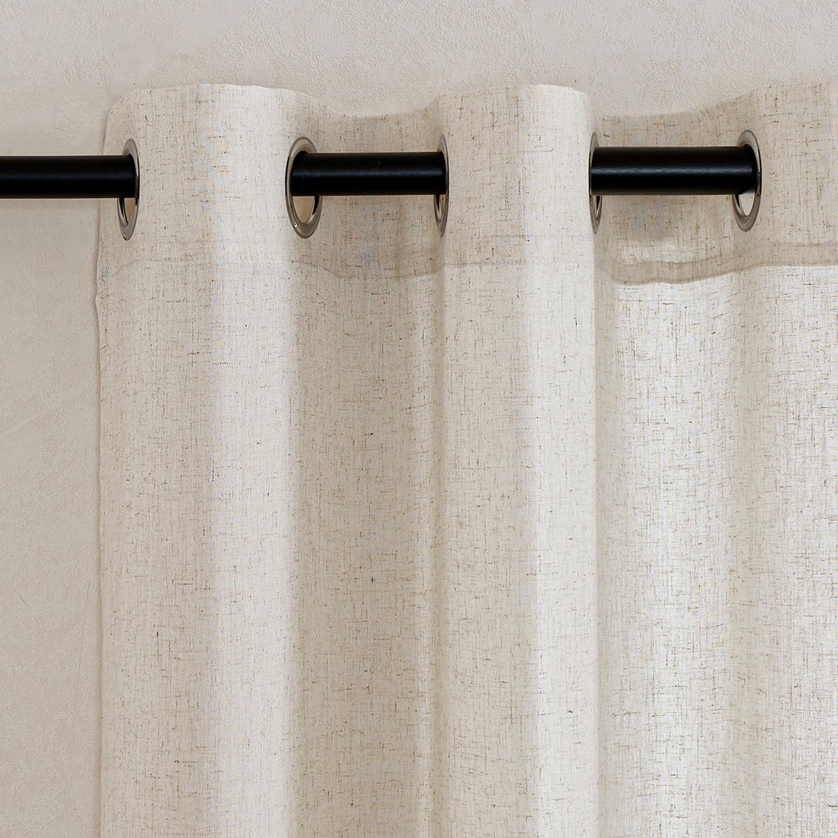 Omgoods - Natuurlijke Beige Linnen Gordijnen - Semi-Transparant